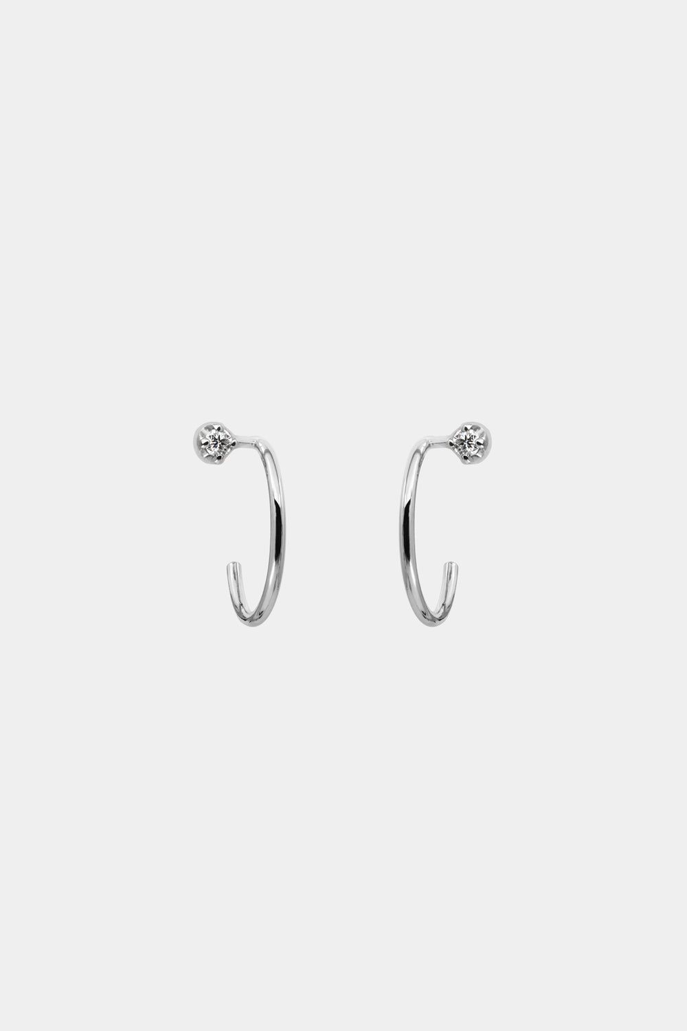 Mini Lara Diamond Hoop Earrings | 9K White Gold