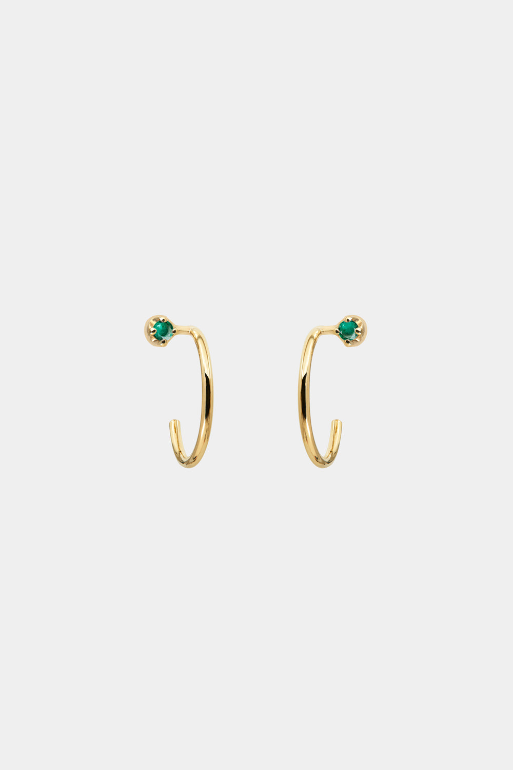 Mini Lara Emerald Hoop Earrings | 9K Yellow Gold