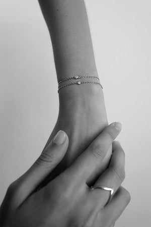 Marquise Diamond Bracelet | 9K White Gold | Natasha Schweitzer