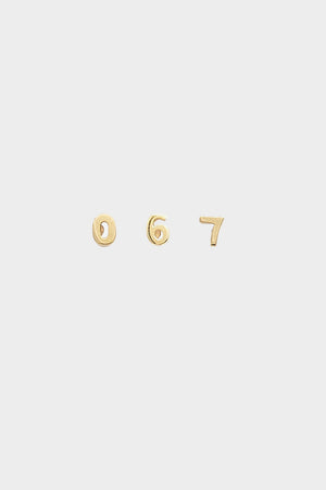 Number Earring | 9K Yellow Gold | Natasha Schweitzer