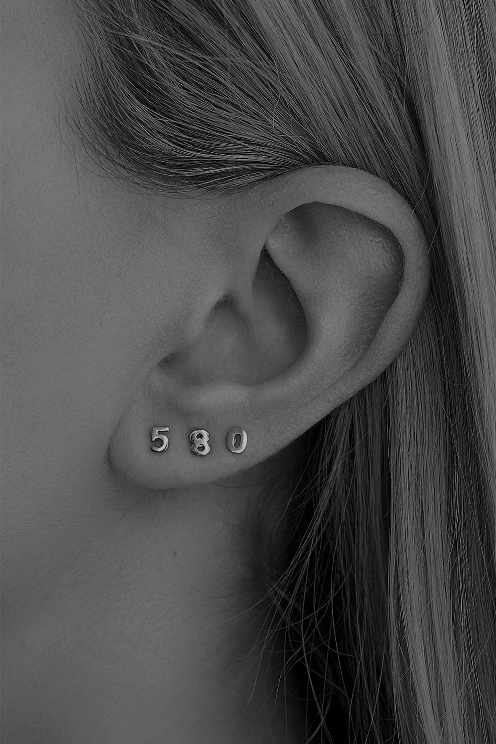 Number Earring | 9K Yellow Gold| Natasha Schweitzer