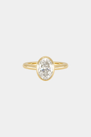 Oval Diamond Bezel Ring | 18K Gold | Natasha Schweitzer