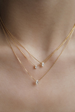 Oval Diamond Necklace | 18K Gold | Natasha Schweitzer