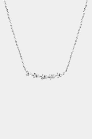 Curved Pear Diamond Bar Necklace | 18K White Gold | Natasha Schweitzer
