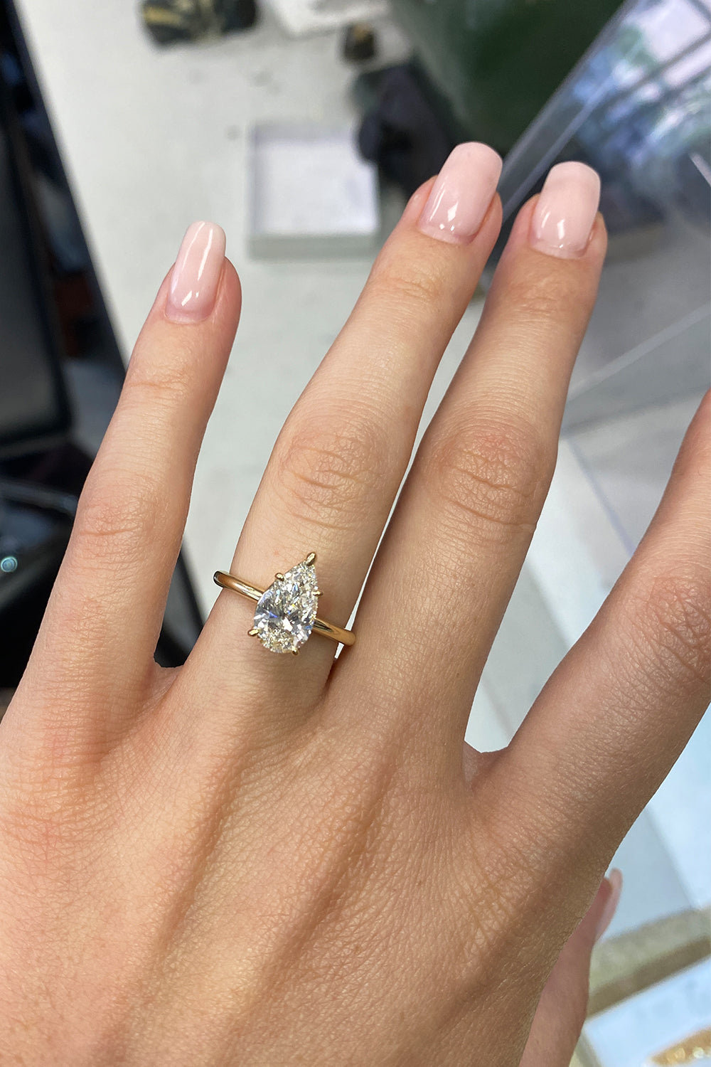 Pear Diamond Ring | 18K Gold| Natasha Schweitzer