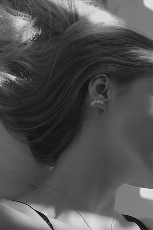 Pearl Hoop Earrings | Silver | Natasha Schweitzer