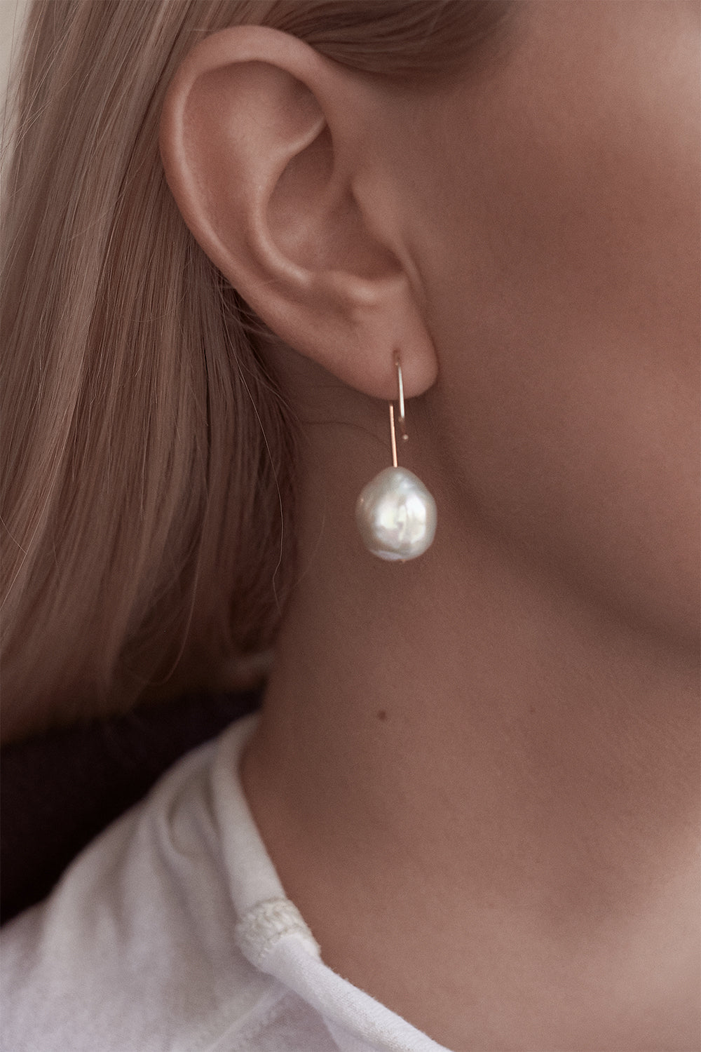 Stella Keshi Pearl Earrings | 9K Yellow Gold| Natasha Schweitzer