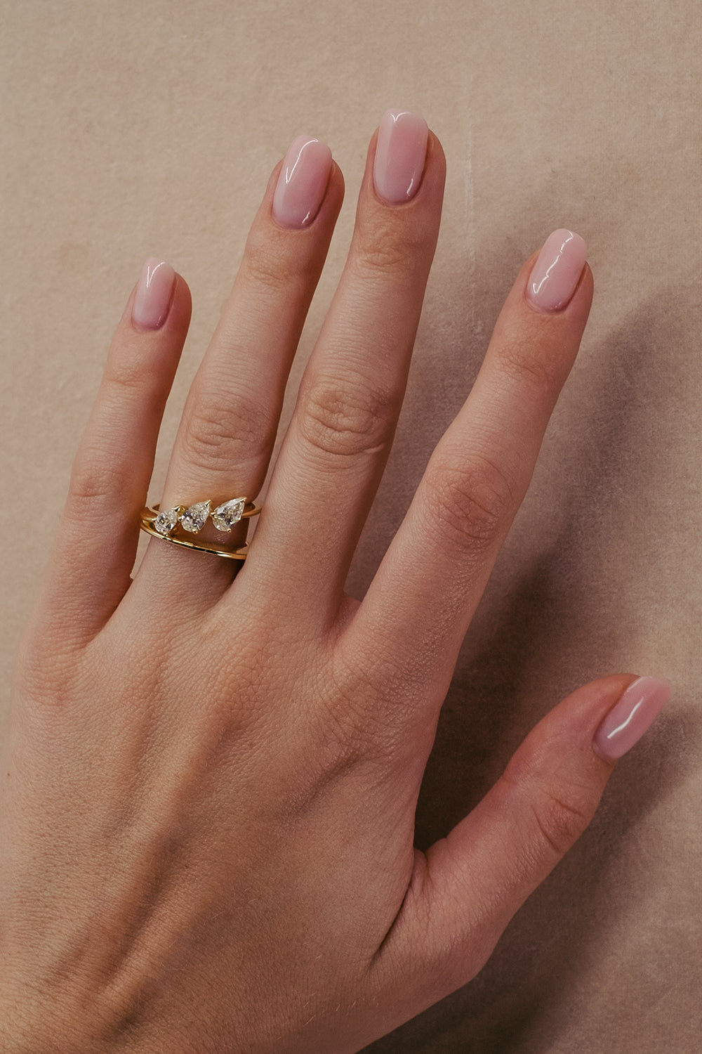 Triple Pear Diamond Ring | 18K Yellow Gold| Natasha Schweitzer
