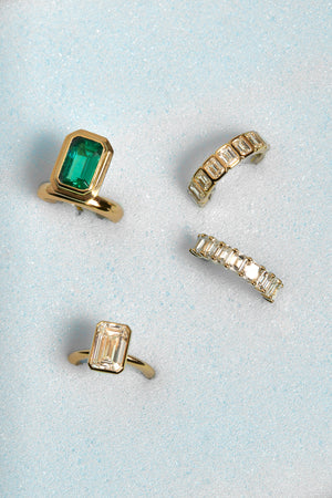 Emerald Bezel Ring | 18K Gold | Natasha Schweitzer