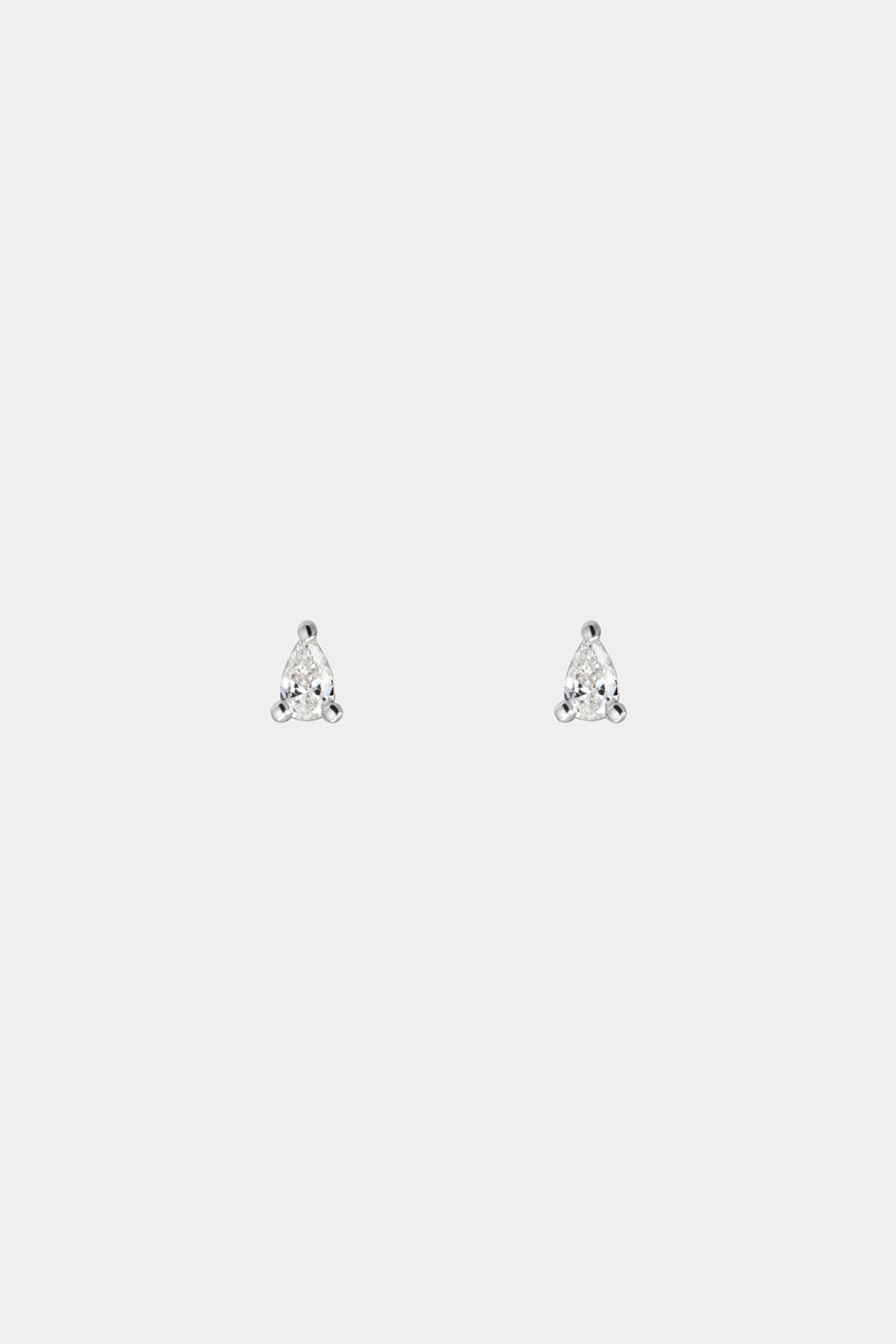 Pear Diamond Stud Earrings | 18K White Gold