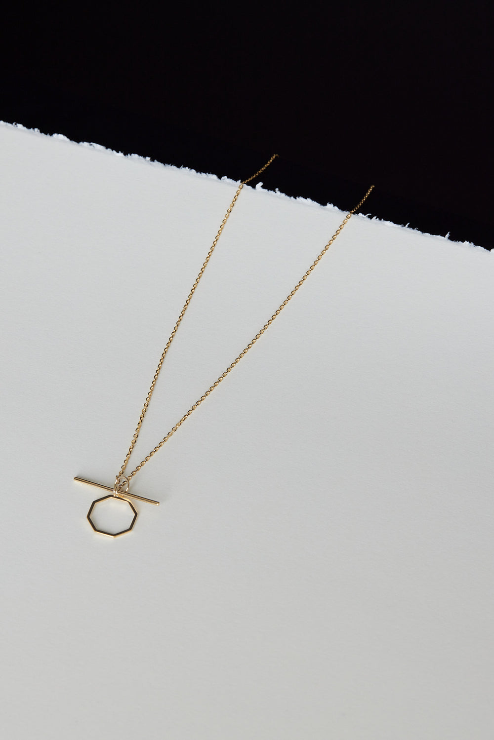 T-Bar Octagon Necklace | 9K Yellow Gold| Natasha Schweitzer