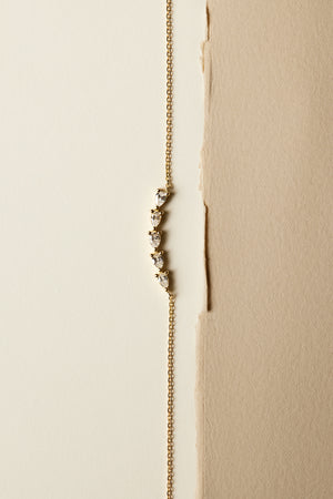 Curved Pear Diamond Bar Necklace | 18K Yellow Gold | Natasha Schweitzer
