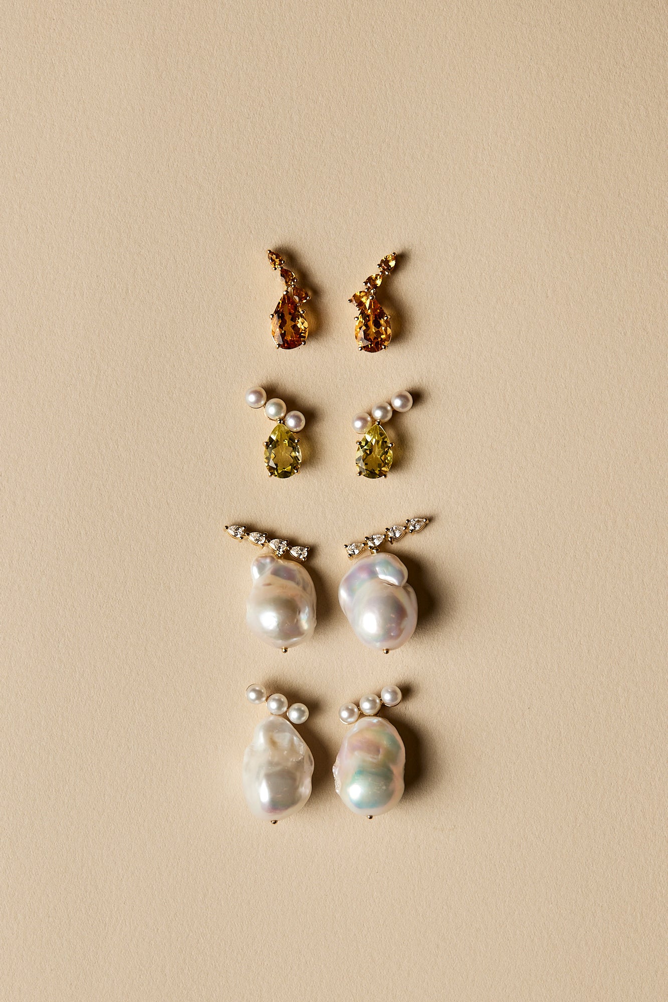Arwen Diamond Pearl Earrings | 18K White Gold| Natasha Schweitzer