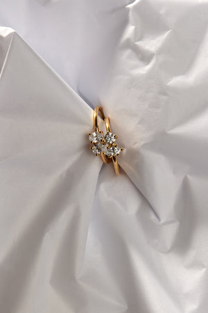 Marquise Diamond and Round Emerald Toi Et Moi Ring | 18K White Gold | Natasha Schweitzer