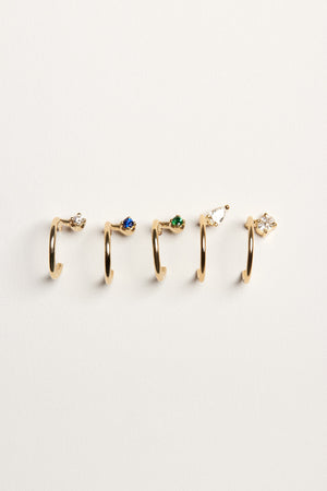 Lara Sapphire Hoop Earrings | 9K Yellow Gold | Natasha Schweitzer