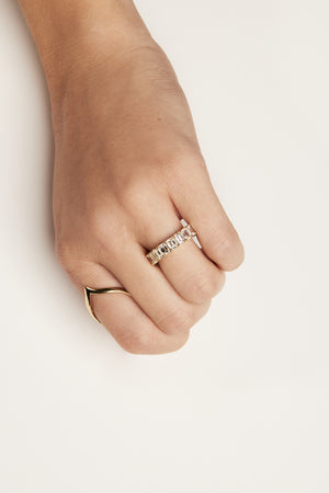 Emerald Diamond Half Ring | Gold | Natasha Schweitzer