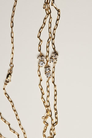 Emerald and Round Diamond Toi Et Moi Necklace | 18K Yellow Gold | Natasha Schweitzer