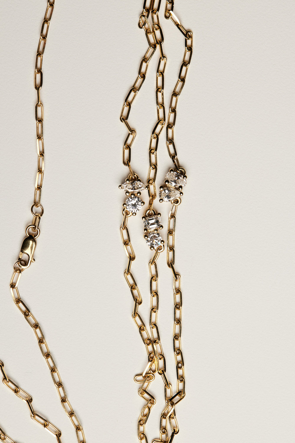 Marquise and Round Diamond Toi Et Moi Necklace | 18K Yellow Gold| Natasha Schweitzer