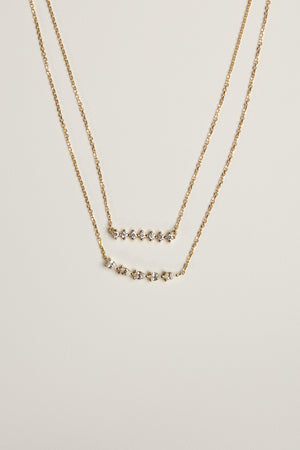 Curved Pear Diamond Bar Necklace | 18K Yellow Gold | Natasha Schweitzer