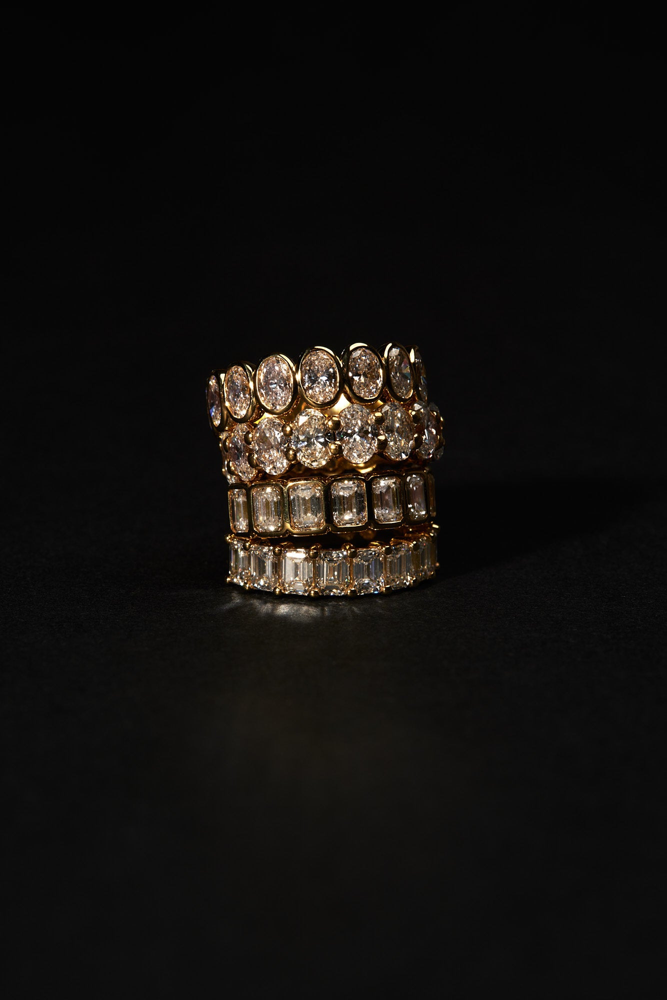 Oval Diamond Half Band | Gold| Natasha Schweitzer