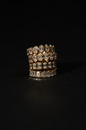 Oval Diamond Half Band | Gold | Natasha Schweitzer