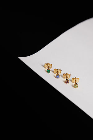 Birthstone Earrings | 9K White Gold | Natasha Schweitzer