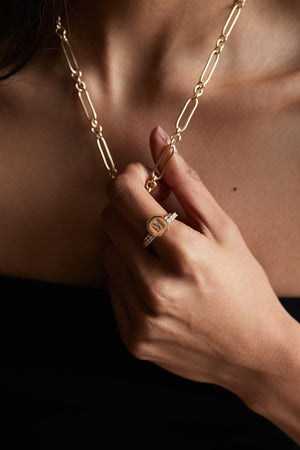 Letter Ring | 9K White Gold | Natasha Schweitzer