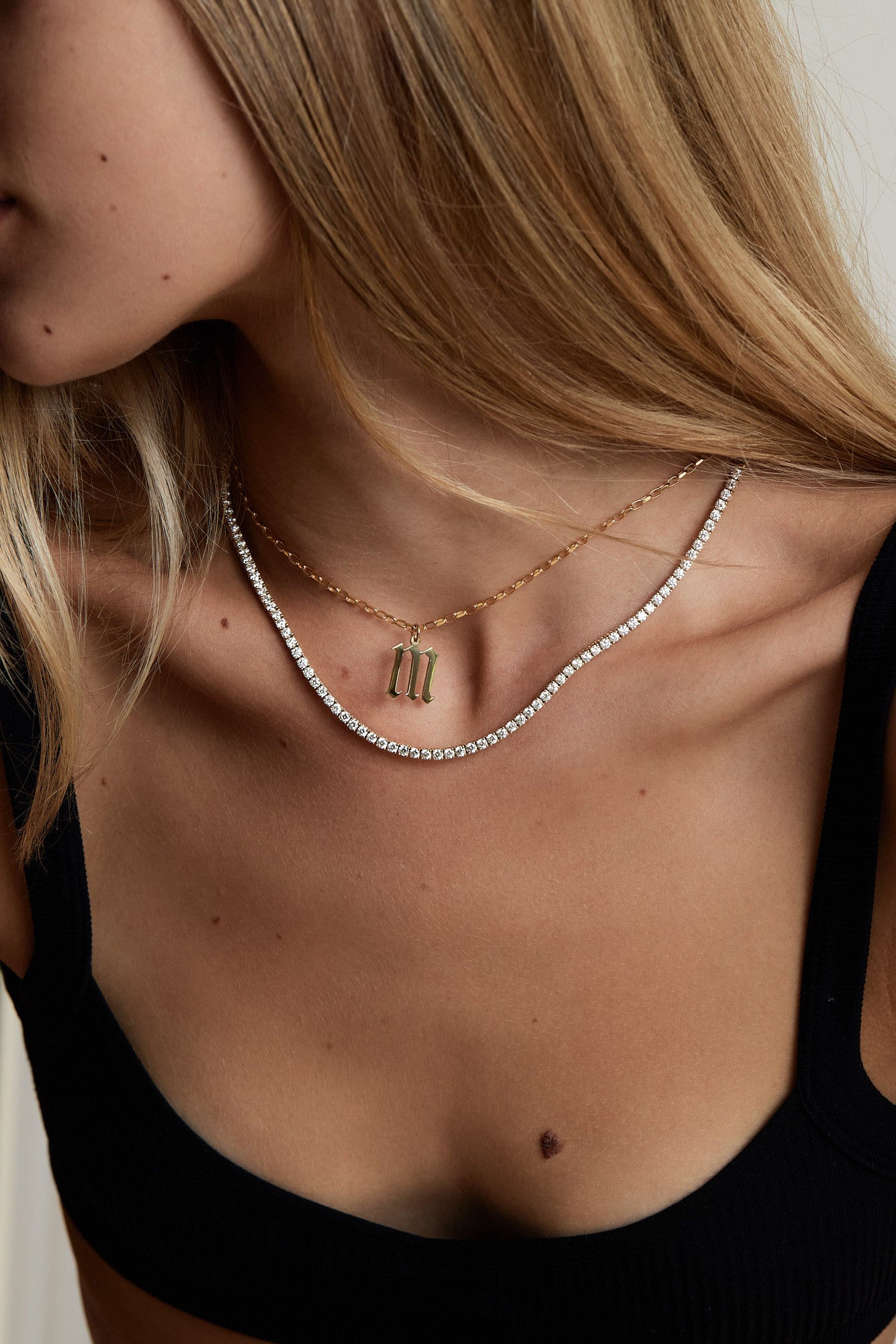 Large Gothic Letter Pendant | 9K Yellow Gold| Natasha Schweitzer