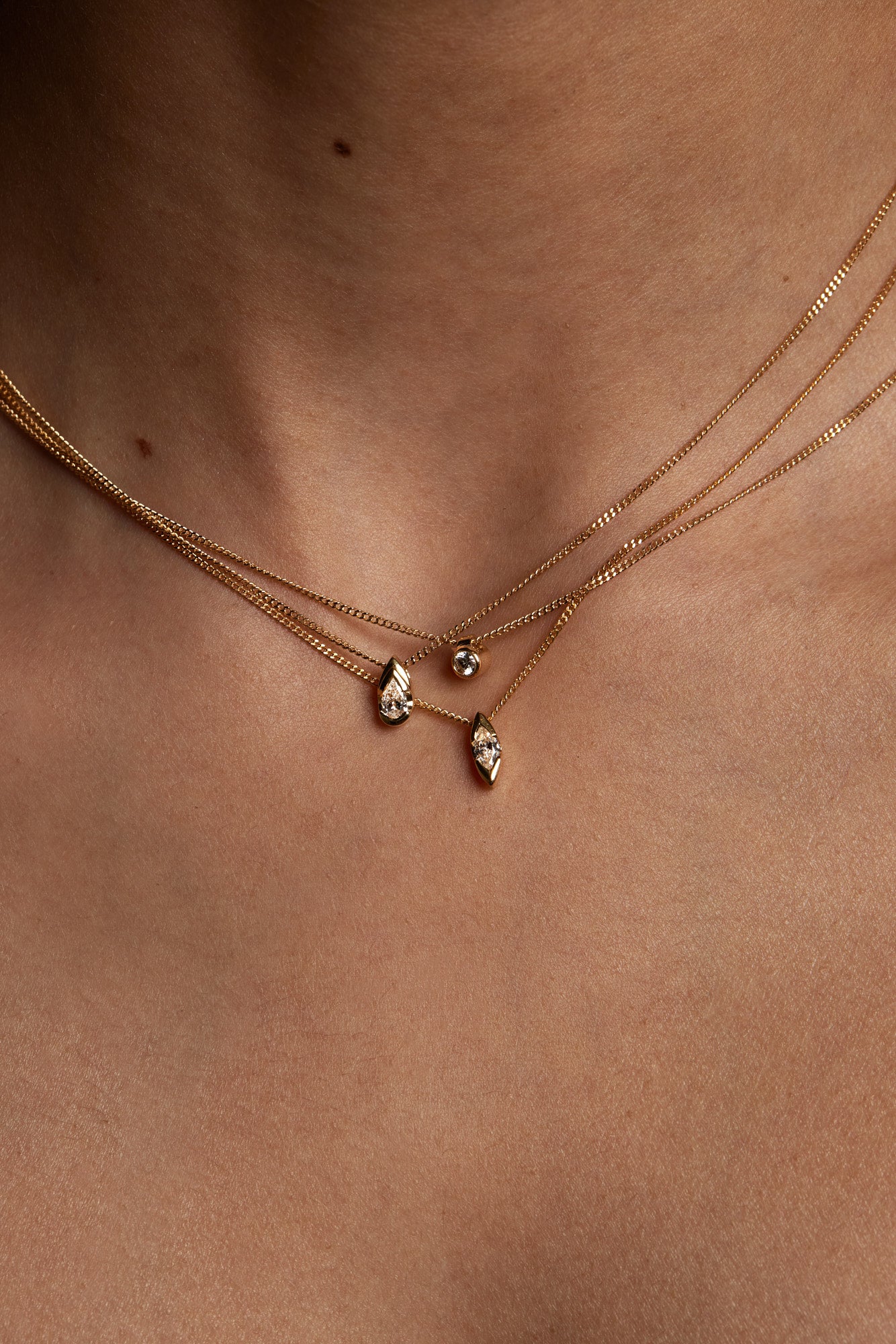 Mini Marquise Diamond Necklace | White Gold| Natasha Schweitzer