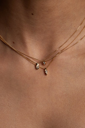 Mini Pear Diamond Necklace | 9K Yellow or Rose Gold | Natasha Schweitzer