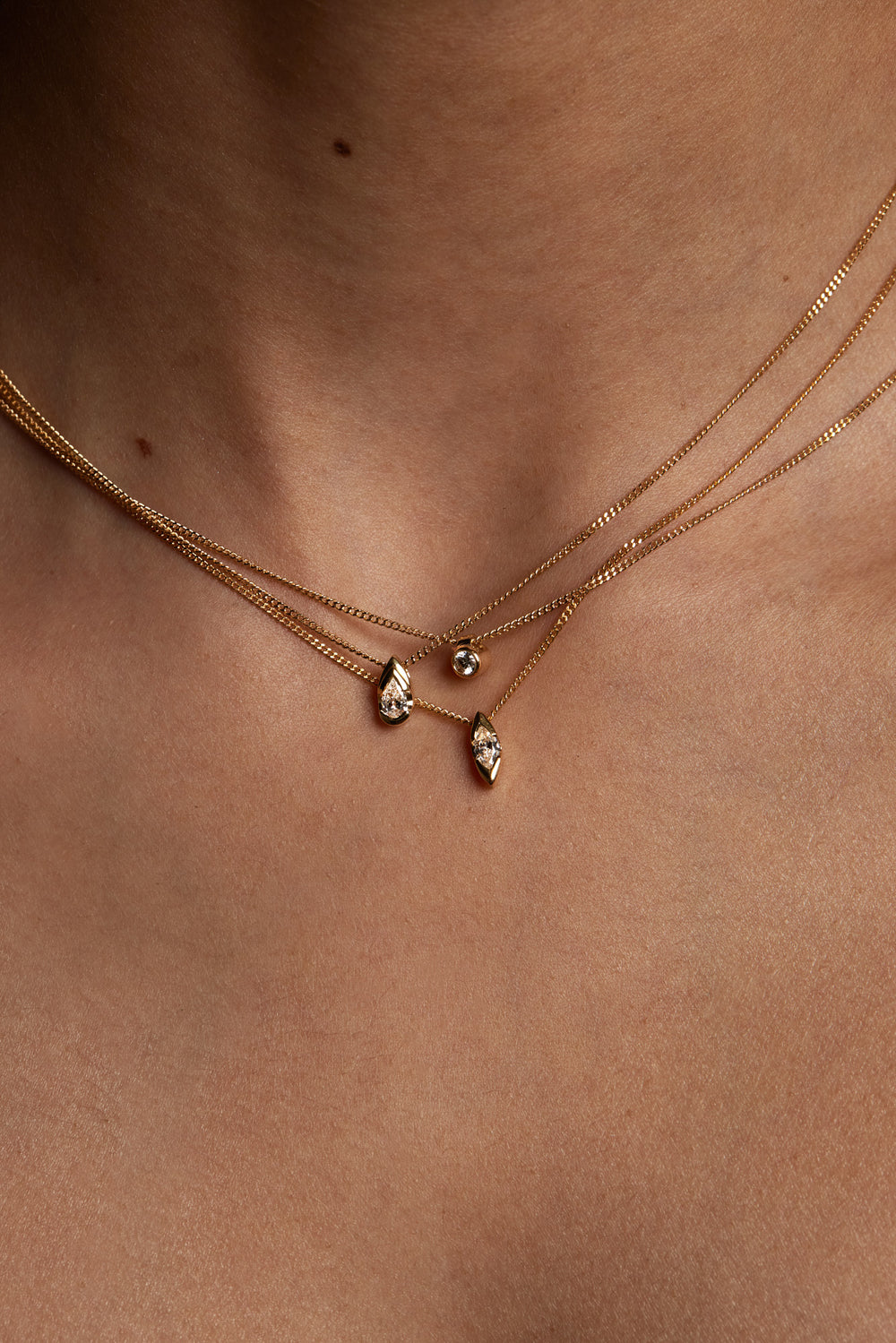 Mini Marquise Diamond Necklace | Yellow Gold| Natasha Schweitzer