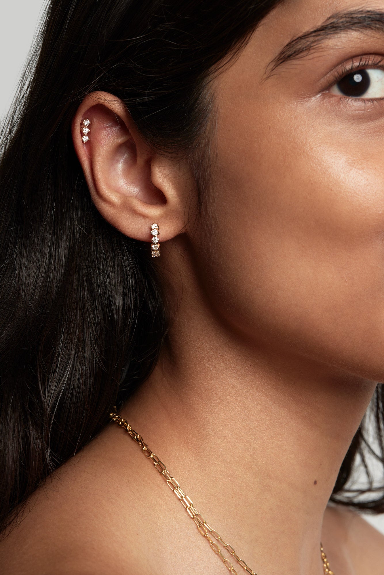Buttercup Diamond Bar Studs | Yellow Gold| Natasha Schweitzer