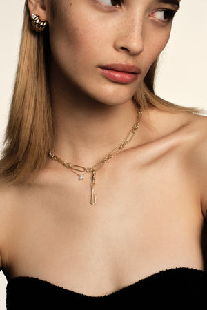 Large Gothic Letter Pendant | 9K Yellow Gold | Natasha Schweitzer
