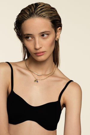 Graduating Round Bezel Diamond Tennis Necklace | 18K Yellow Gold | Natasha Schweitzer