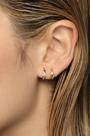 Gemstone Huggies | 9K White Gold | Natasha Schweitzer