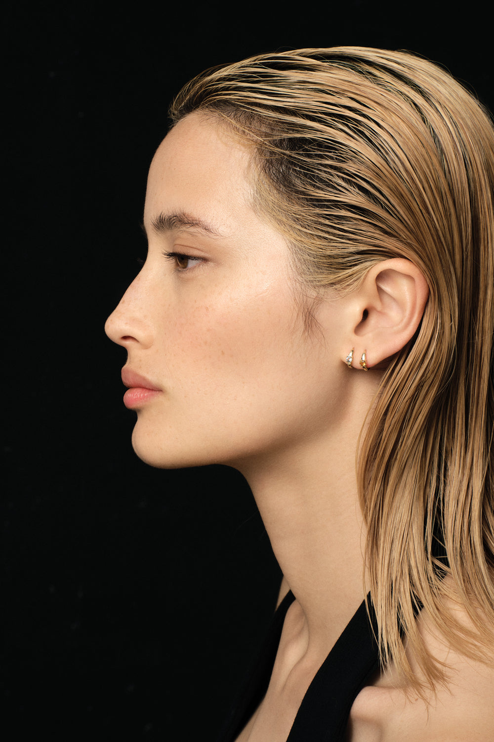 Gemstone Huggies | 9K White Gold