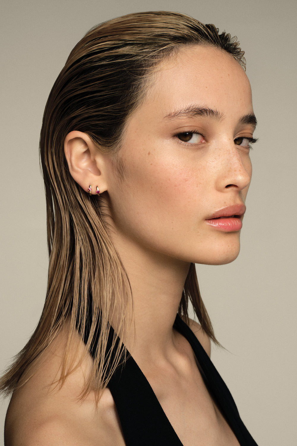 Gemstone Huggies | 9K Yellow Gold