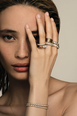 Triple Orielle Ring | Silver or 9K White Gold | Natasha Schweitzer