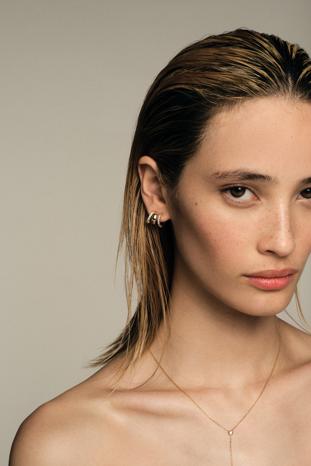 Elsa Diamond Hoops | 18K White Gold