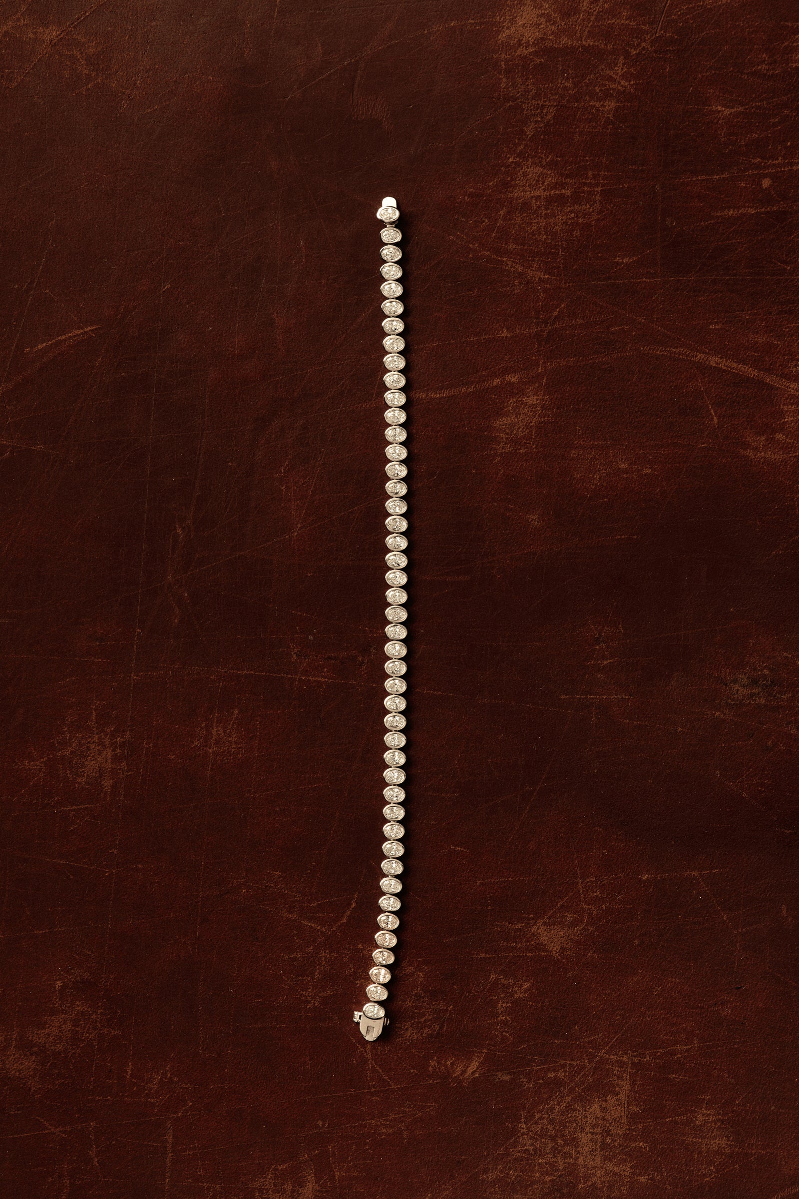 Oval Bezel Diamond Tennis Bracelet | 18K Yellow Gold| Natasha Schweitzer