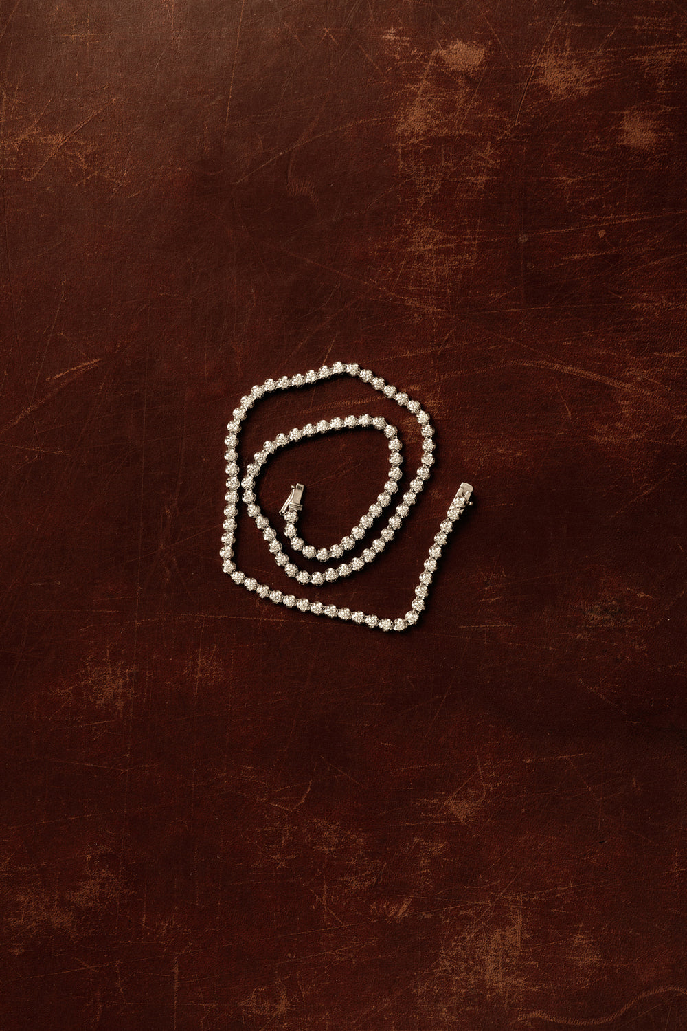 Crown Set Diamond Tennis Necklace | 18K Yellow Gold| Natasha Schweitzer