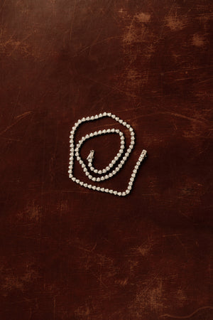 Crown Set Diamond Tennis Necklace | 18K Yellow Gold | Natasha Schweitzer