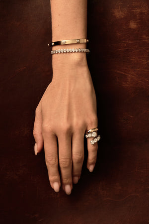 Oval Bezel Diamond Tennis Bracelet | 18K Yellow Gold | Natasha Schweitzer