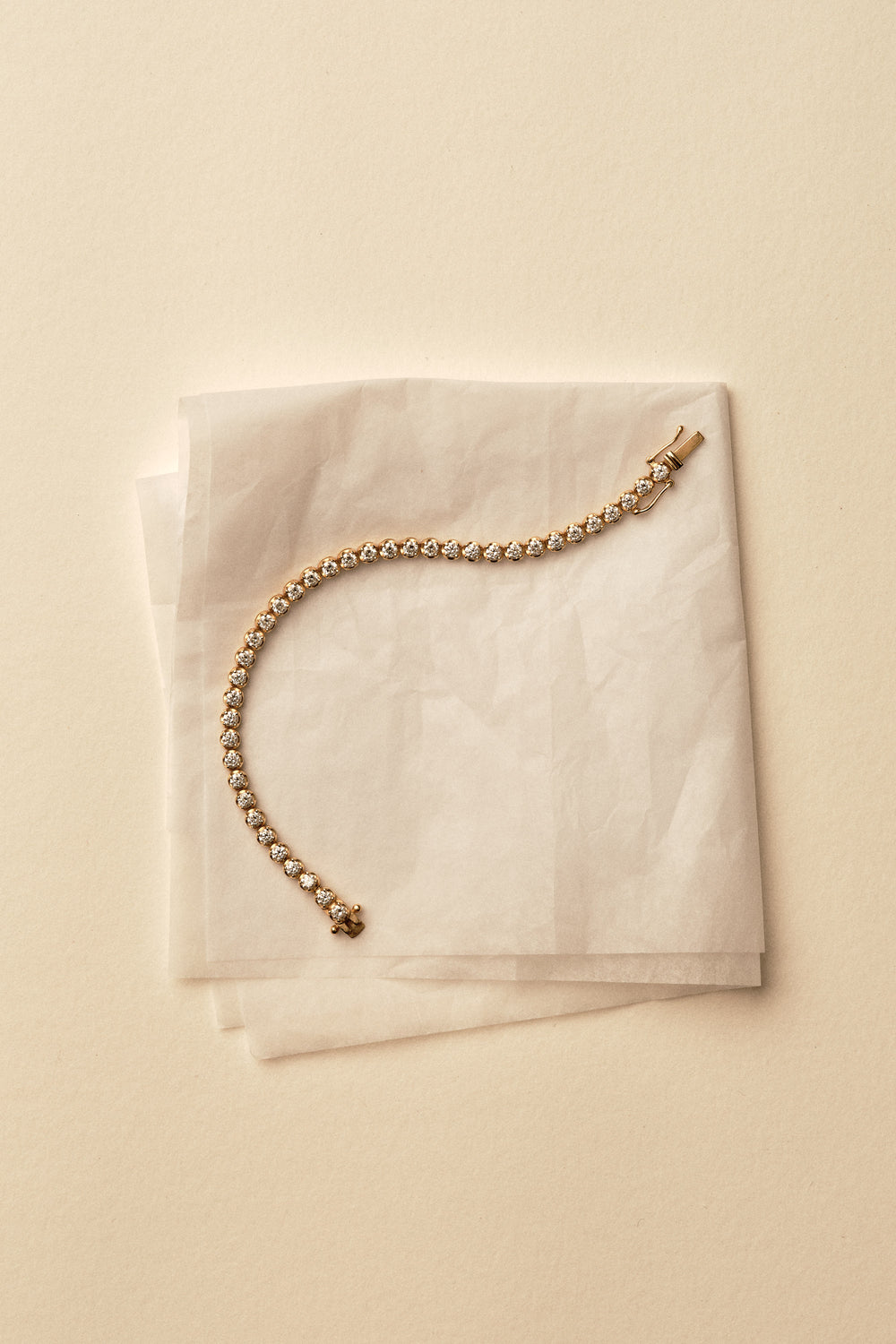 Crown Set Tennis Bracelet 0.08ct | 18K Yellow Gold| Natasha Schweitzer