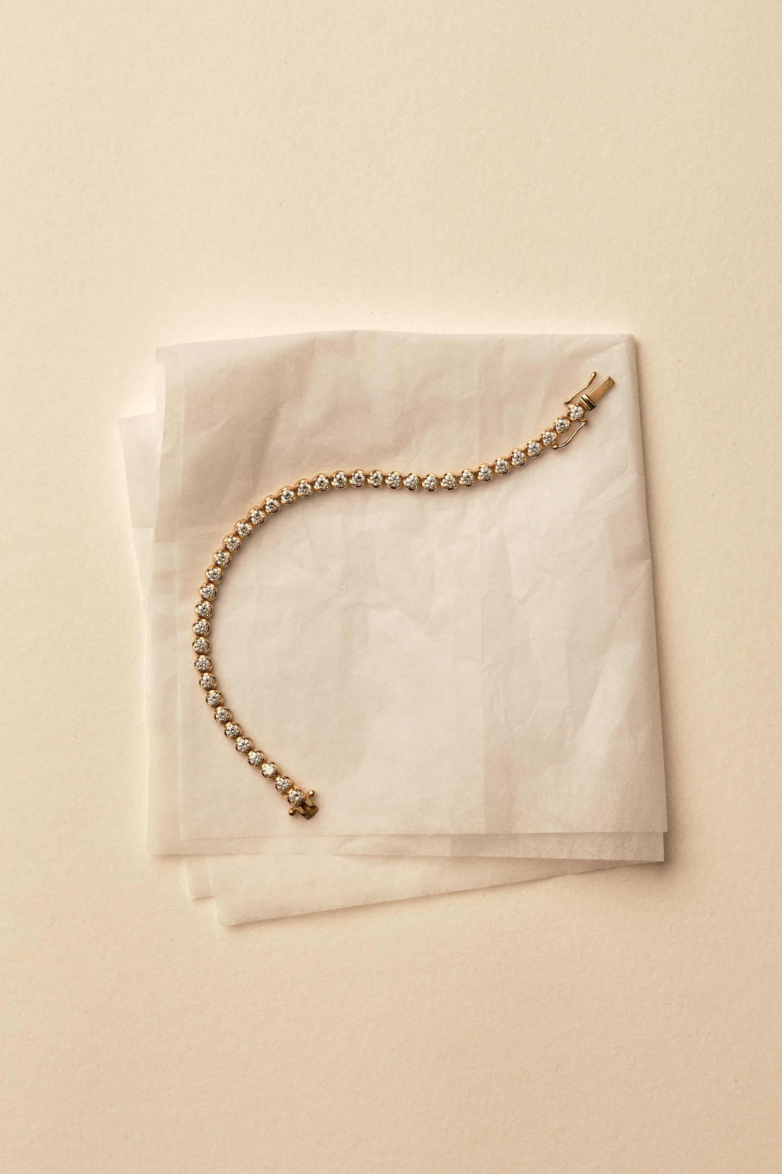 Crown Set Tennis Bracelet 0.08ct | 18K Yellow Gold| Natasha Schweitzer