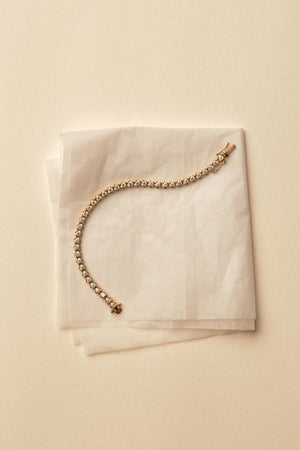 Crown Set Tennis Bracelet 0.08ct | 18K Yellow Gold | Natasha Schweitzer