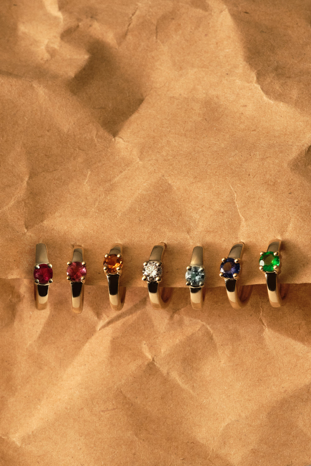 Gemstone Huggies | 9K White Gold| Natasha Schweitzer