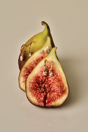 Elsa Diamond Hoops with Diamond Drop | 18K Yellow Gold | Natasha Schweitzer