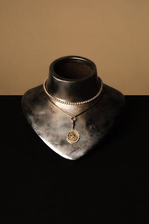 Crown Set Diamond Tennis Necklace | 18K Yellow Gold | Natasha Schweitzer