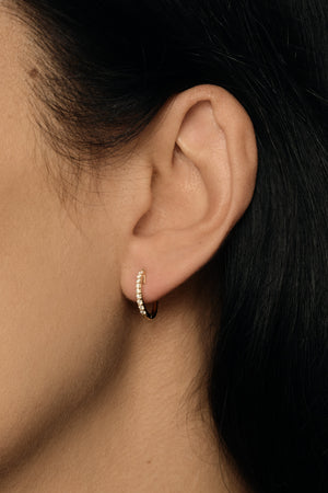 Medium Diamond Huggies | 18K Yellow Gold | Natasha Schweitzer